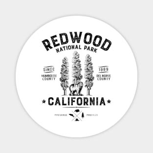 Redwood National Park T Shirt Vintage California Bear Gifts Magnet